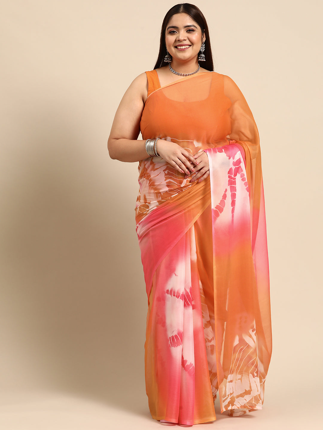 Plus size in saree best sale