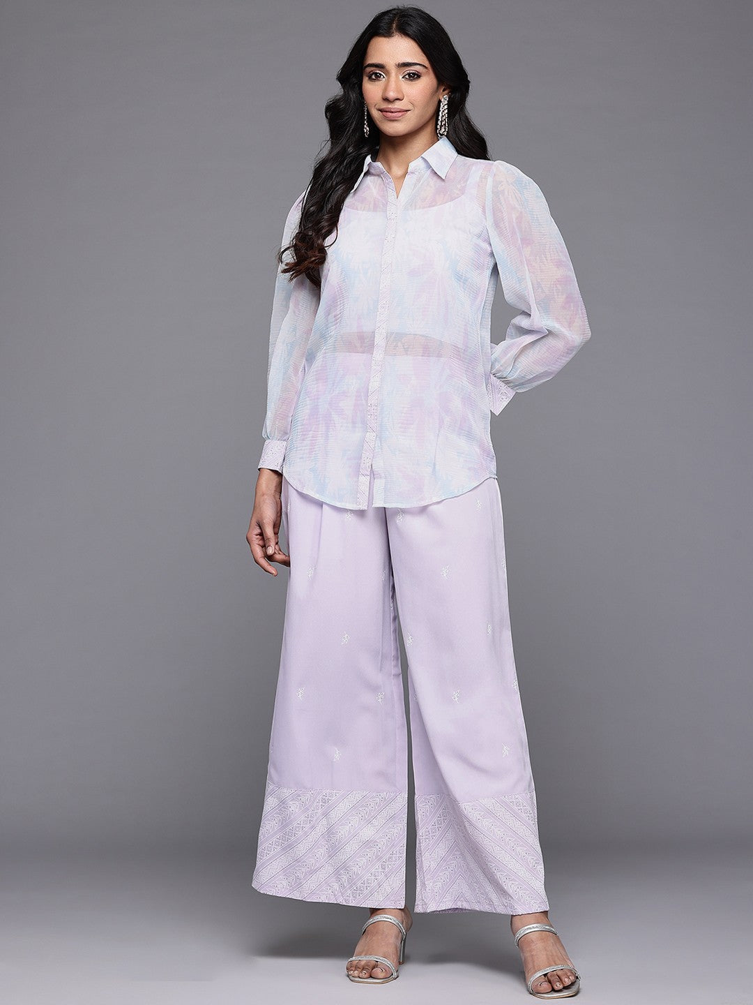 Ahalyaa Printed Shirt With Palazzos