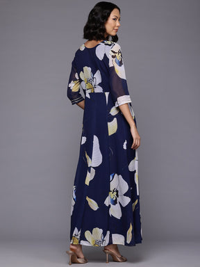 Floral Printed Sequinned Ethnic Gown