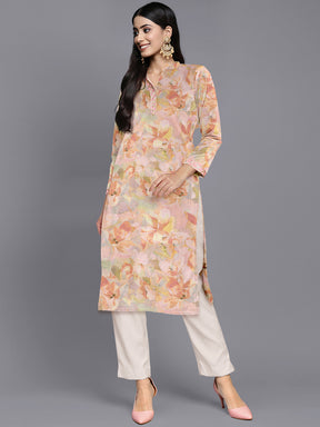 Women Printed Gotta Patti Velvet Kurta