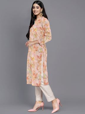 Women Printed Gotta Patti Velvet Kurta