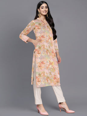 Women Printed Gotta Patti Velvet Kurta