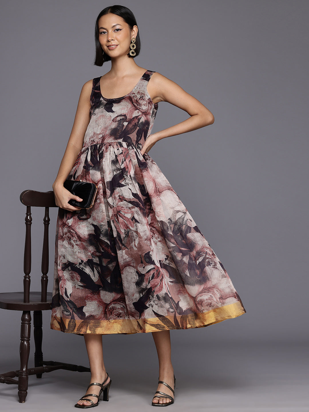 Women Floral Printed Empire Dress