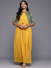 Ethnic Motifs Printed Maxi Gown with Shrug