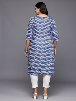 Plus Size Ethnic Motifs Printed Gotta Patti Pure Cotton Kurta