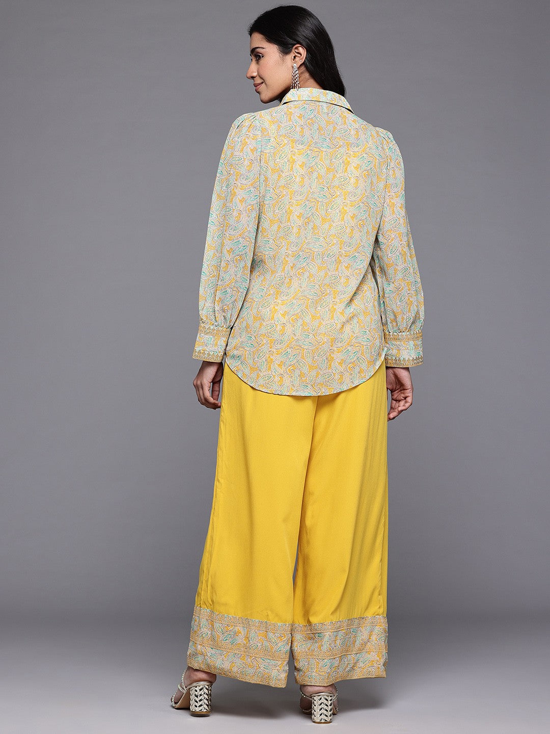 Ahalyaa Printed Shirt With Palazzos