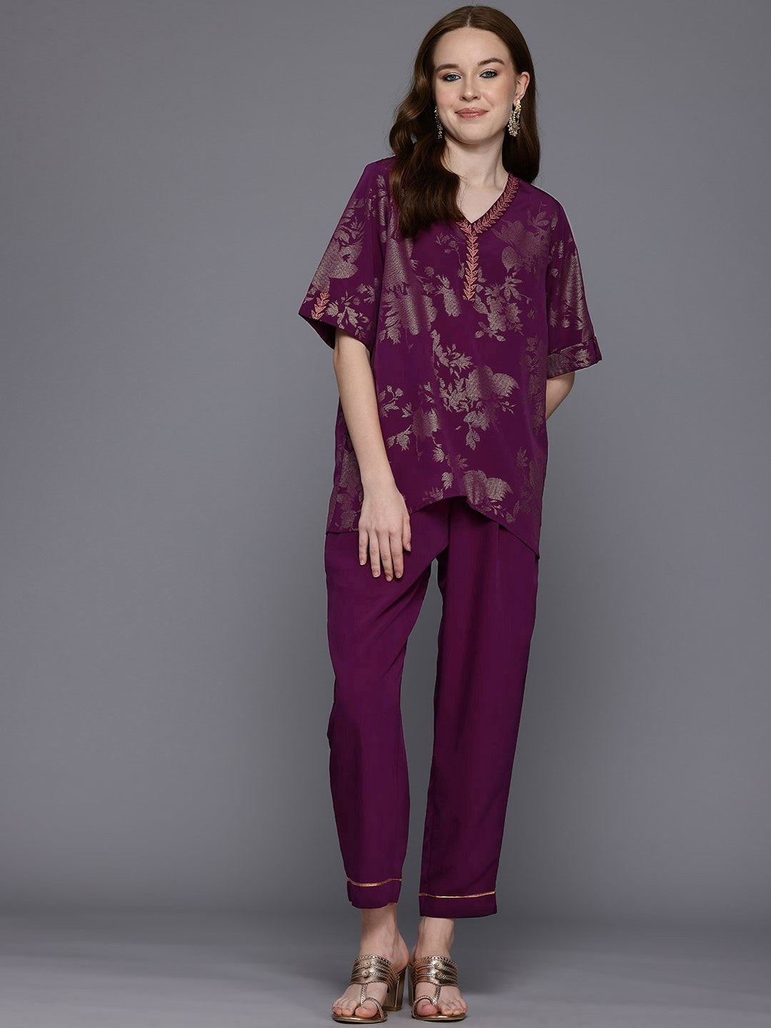 Floral Printed Tunic & Trousers Co-ords