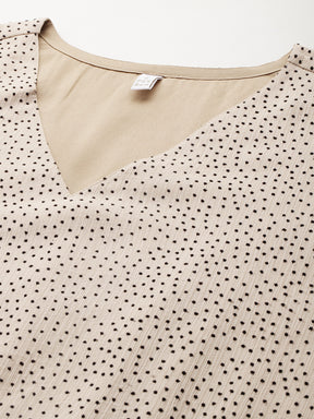 Women Polka Dot Printed A Line Dress