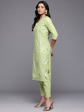 Ahalyaa Floral Printed Panelled Pure Cotton Kurta with Trousers & Dupatta