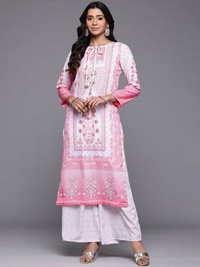 Ahalyaa Floral Printed Regular Gotta Patti Kurta with Palazzos