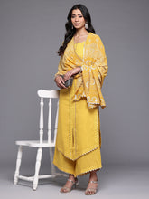 Ahalyaa Gotta Patti Pure Cotton Kurta with Palazzos & Dupatta