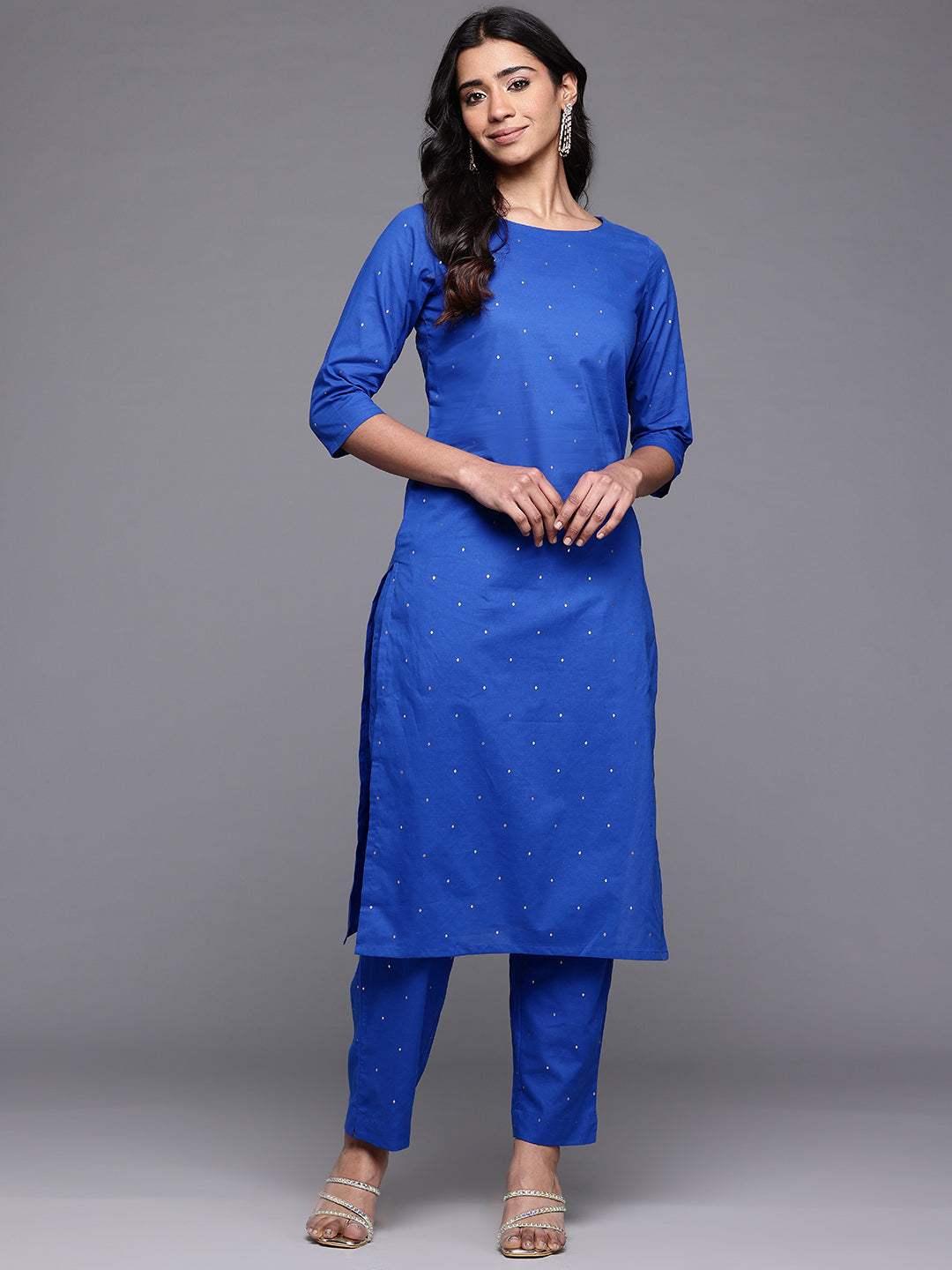 Ahalyaa Printed Pure Cotton Kurta with Trousers