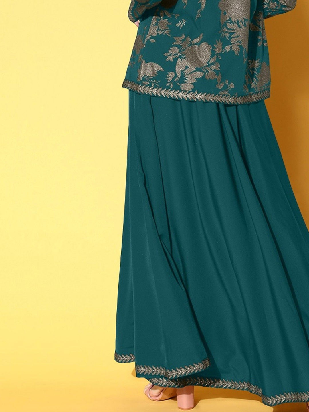 Solid Flared Maxi Skirt