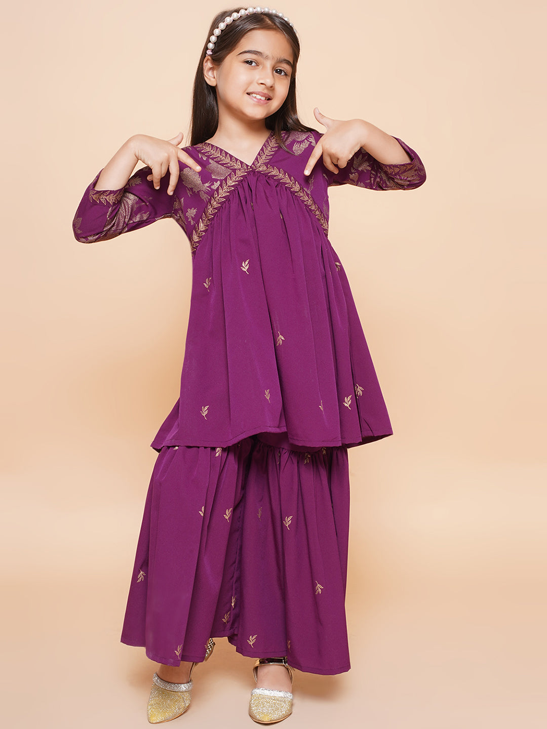 Floral Printed Empire Kurta with Palazzos