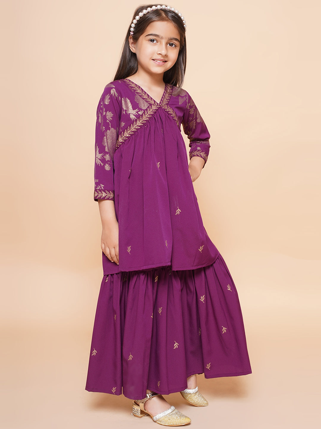 Floral Printed Empire Kurta with Palazzos