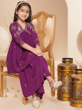 Floral Printed Empire Kurta with Palazzos