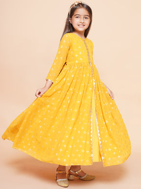 Girls Ethnic Motifs Printed Round neck Empire Ethnic Dress