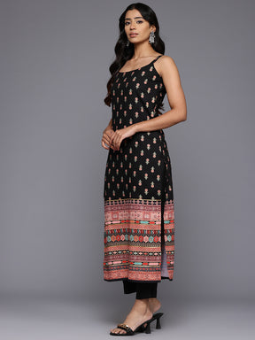 Floral Printed Gotta Patti Kurta With Trousers & Dupatta