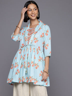 Floral Printed Square Neck Tunic