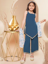 Girls Shoulder Straps Gotta Patti Kurta with Palazzos & Dupatta