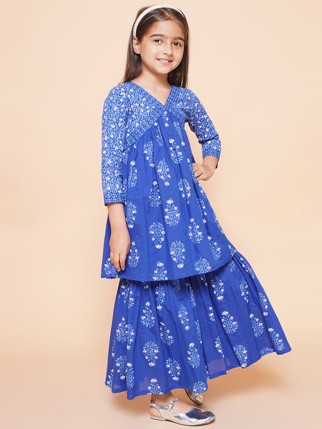 Girls Printed Pure Cotton Clothing Set