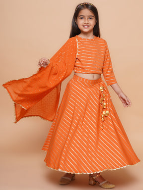 Girls Printed Ready to Wear Lehenga & Blouse With Dupatta