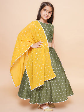 Girls Printed Ready to Wear Lehenga & Blouse With Dupatta