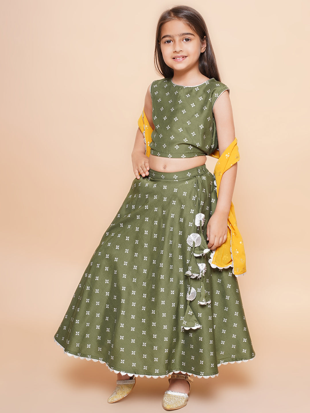 Girls Printed Ready to Wear Lehenga & Blouse With Dupatta