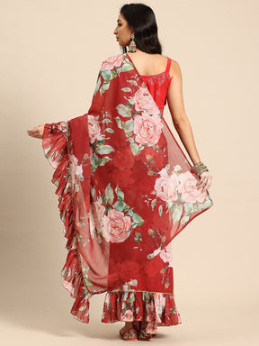 Floral Gotta Patti Ready to Wear Saree