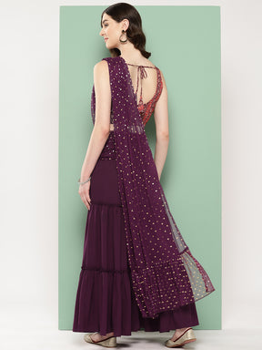 Ahalyaa Printed Ethnic Co-Ords with Draped Dupatta