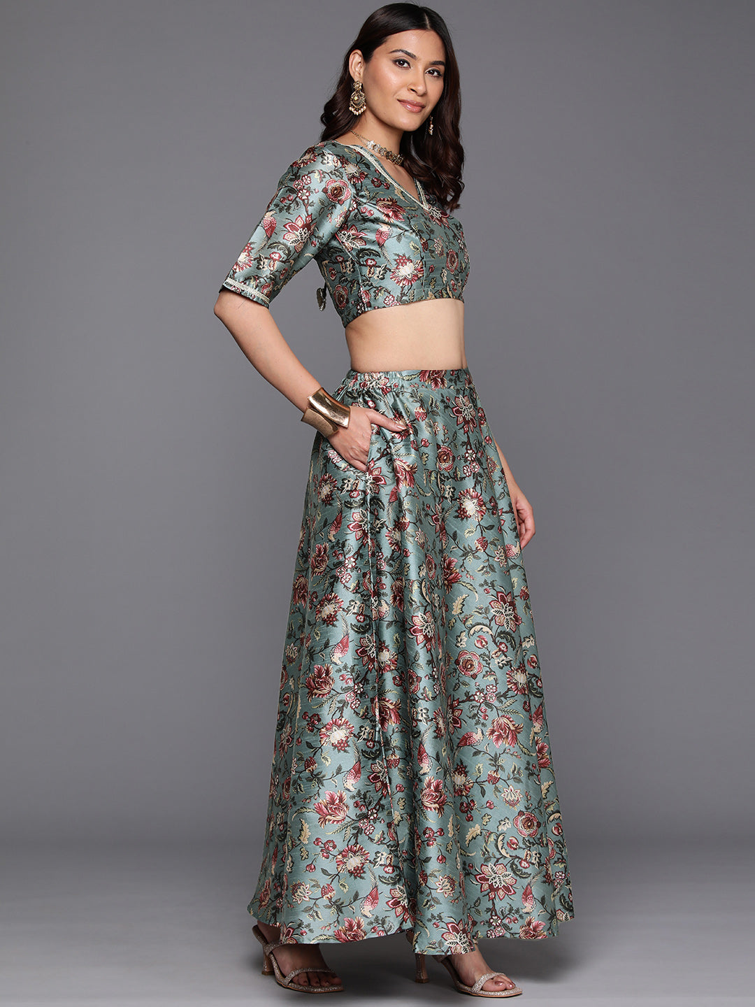 Printed Ready to Wear Lehenga & Blouse With Dupatta