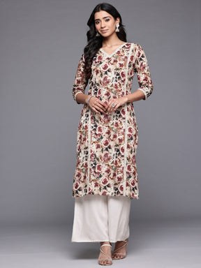 Ahalyaa Floral Printed Pure Cotton Kurta