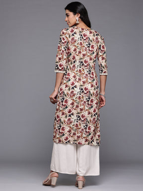 Ahalyaa Floral Printed Pure Cotton Kurta