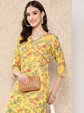 Ahalyaa Women Floral Printed Gotta Patti Crepe Kurta