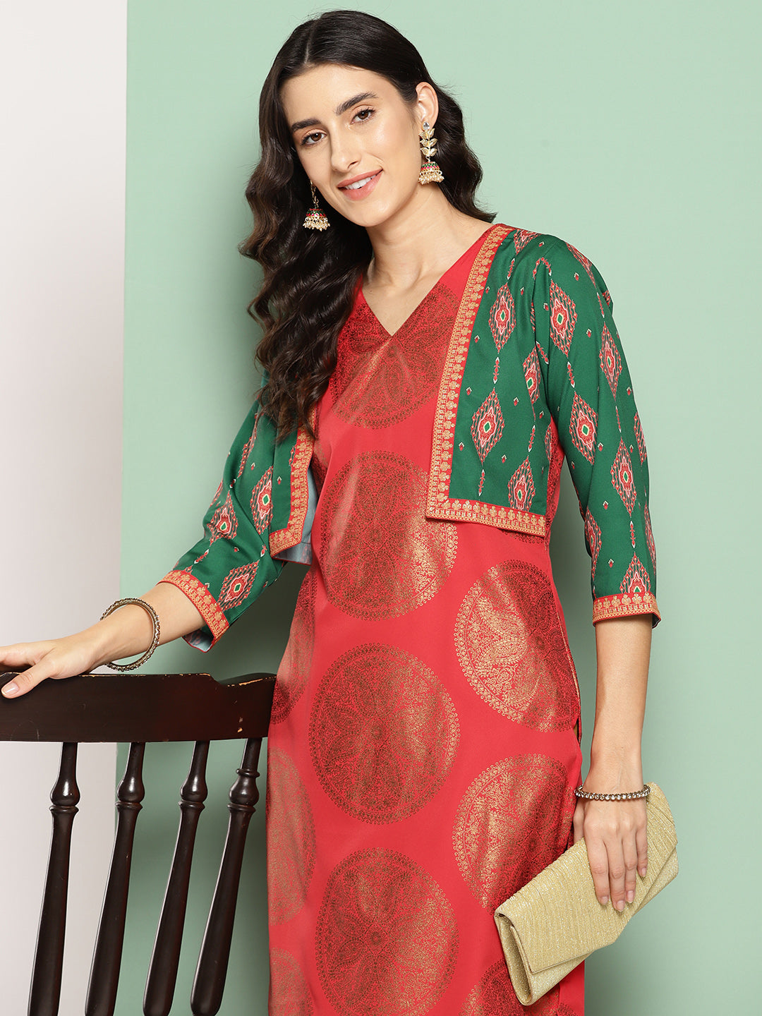 Ahalyaa Women Ethnic Motifs Printed Crepe Kurta