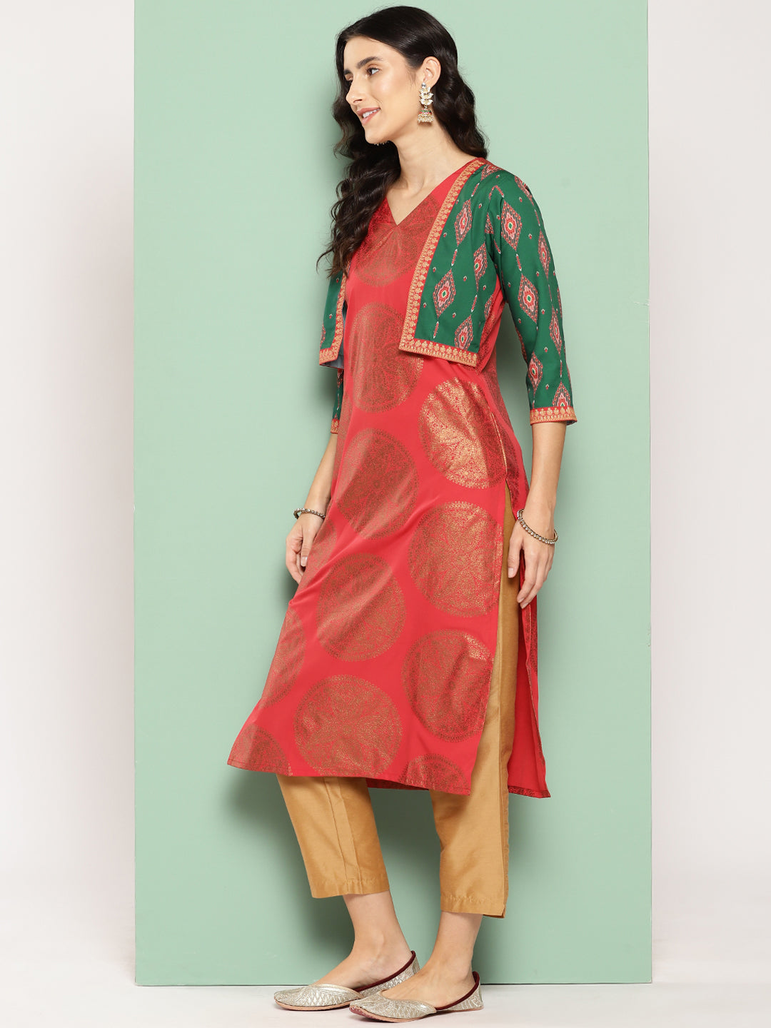 Ahalyaa Women Ethnic Motifs Printed Crepe Kurta