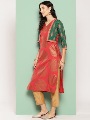 Ahalyaa Women Ethnic Motifs Printed Crepe Kurta