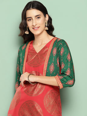 Ahalyaa Women Ethnic Motifs Printed Crepe Kurta