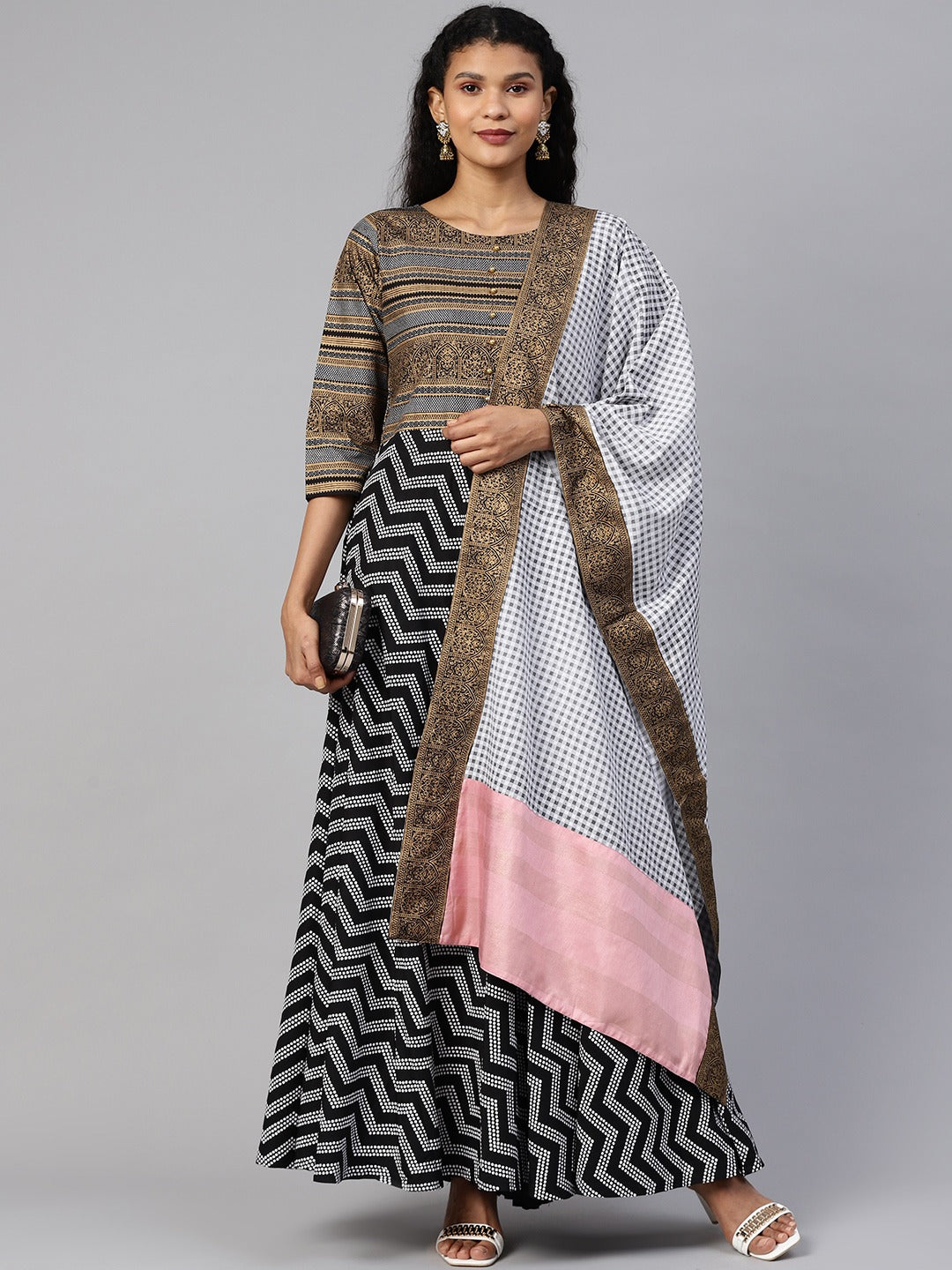 Printed Kurta with Dupatta