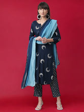 Ahalyaa Women Ethnic Motifs Printed Regular Gotta Patti Kurta with Trousers & With Dupatta