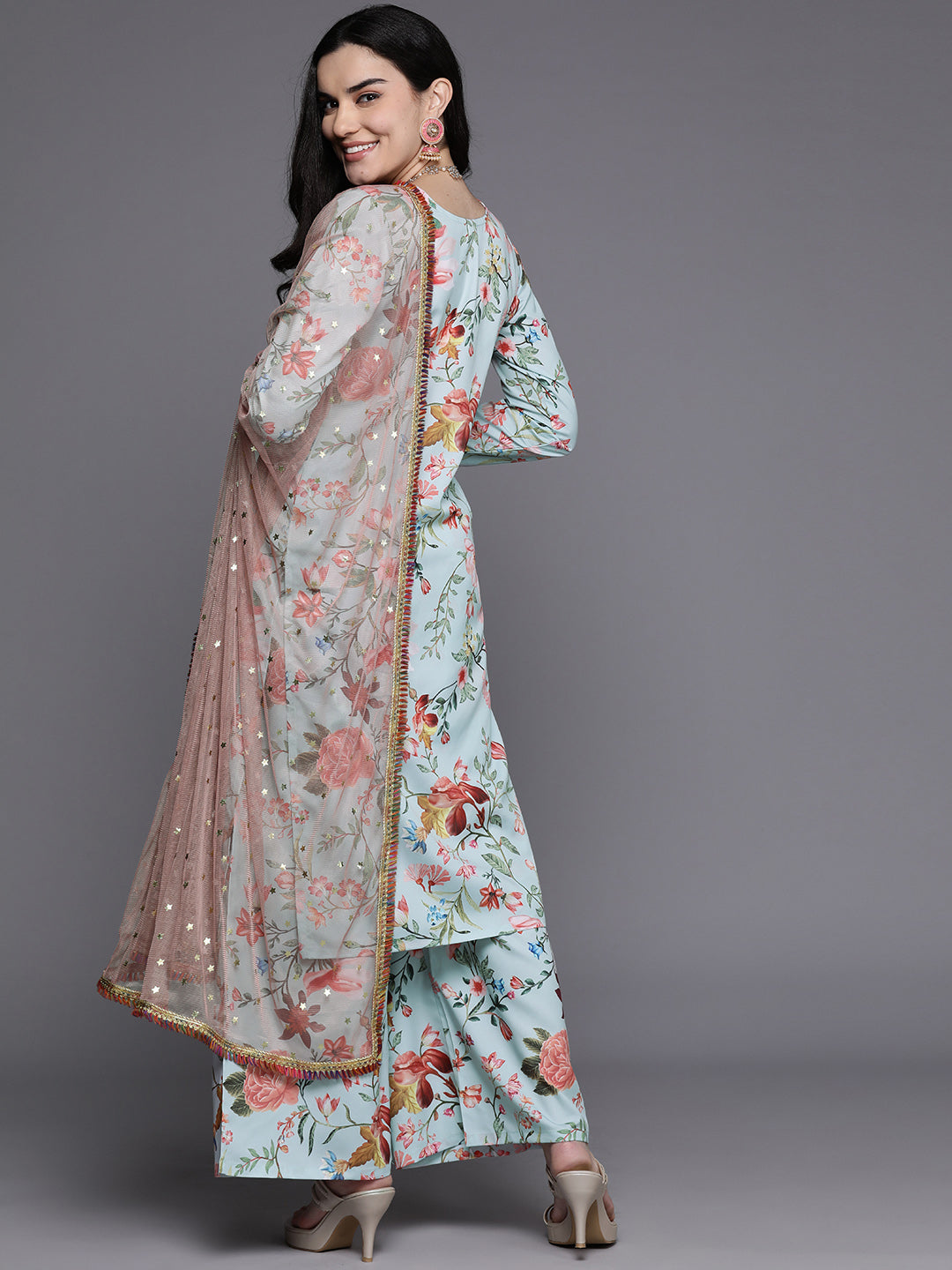 Women Floral Printed Regular Kurta with Palazzos & With Dupatta