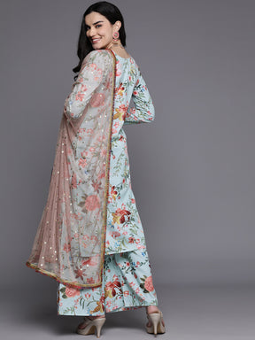 Women Floral Printed Regular Kurta with Palazzos & With Dupatta