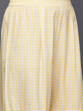 Ahalyaa Women Yellow Kurta with Sharara & With Dupatta