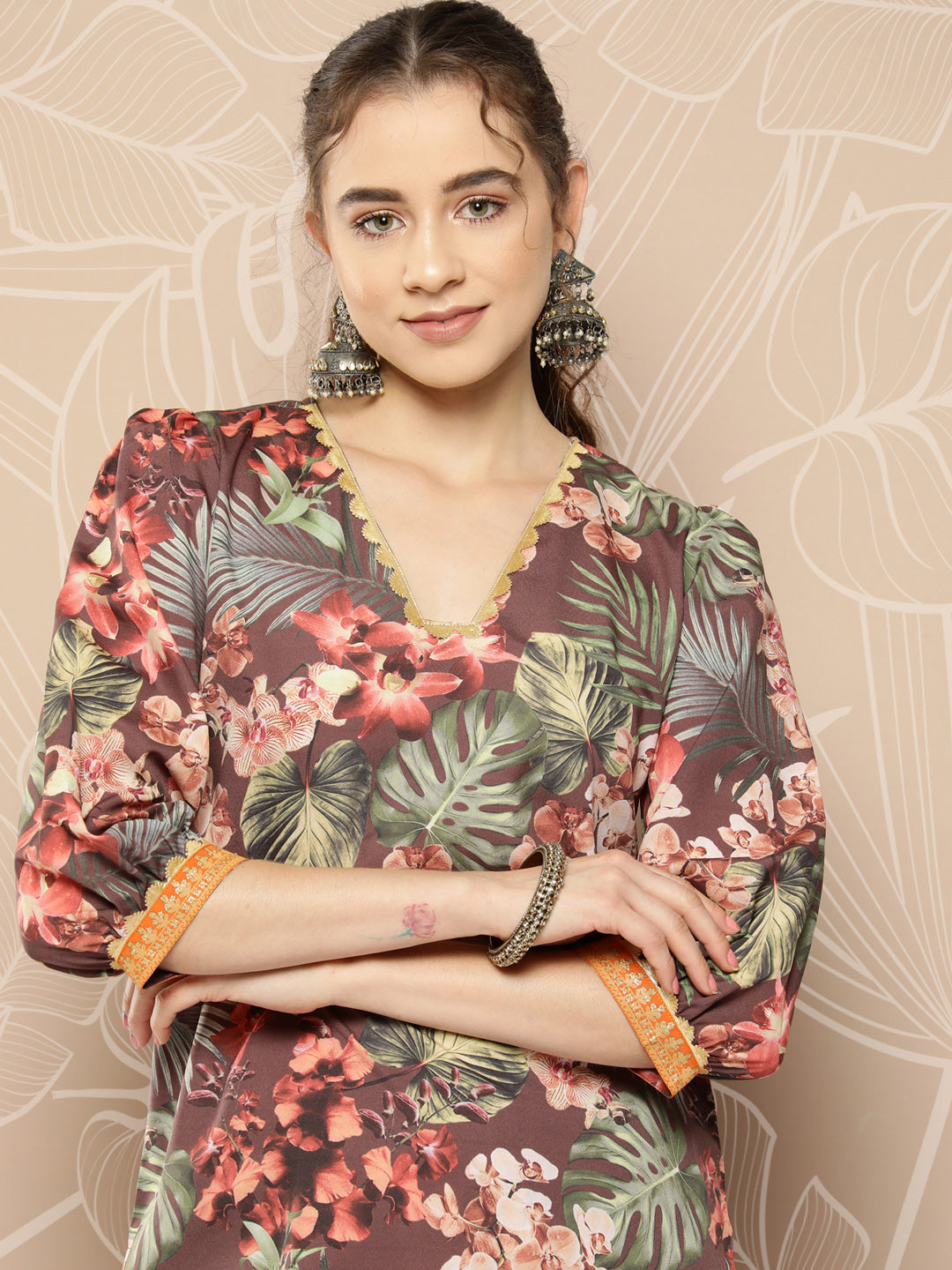 Ahalyaa Women Printed Kurta with Palazzos