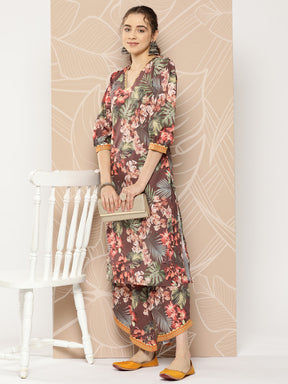 Ahalyaa Women Printed Kurta with Palazzos