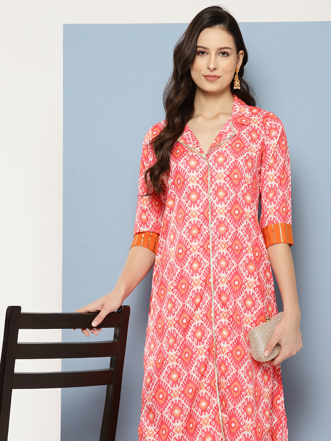 Ahalyaa Women Ethnic Motifs Printed Regular Gotta Patti Kurta with Palazzos