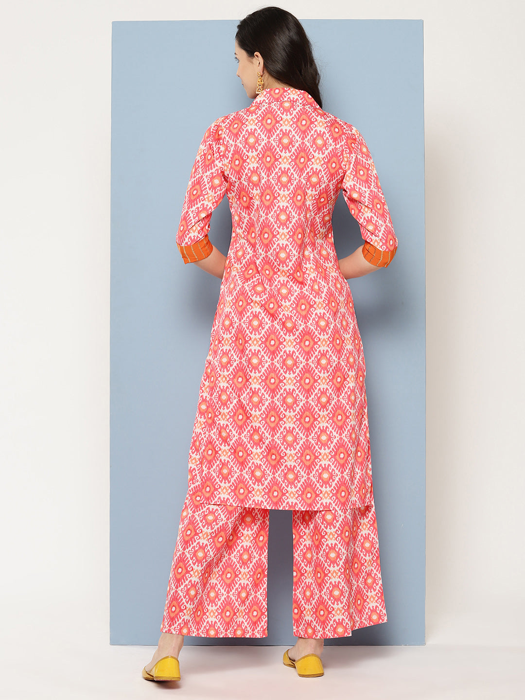 Ahalyaa Women Ethnic Motifs Printed Regular Gotta Patti Kurta with Palazzos