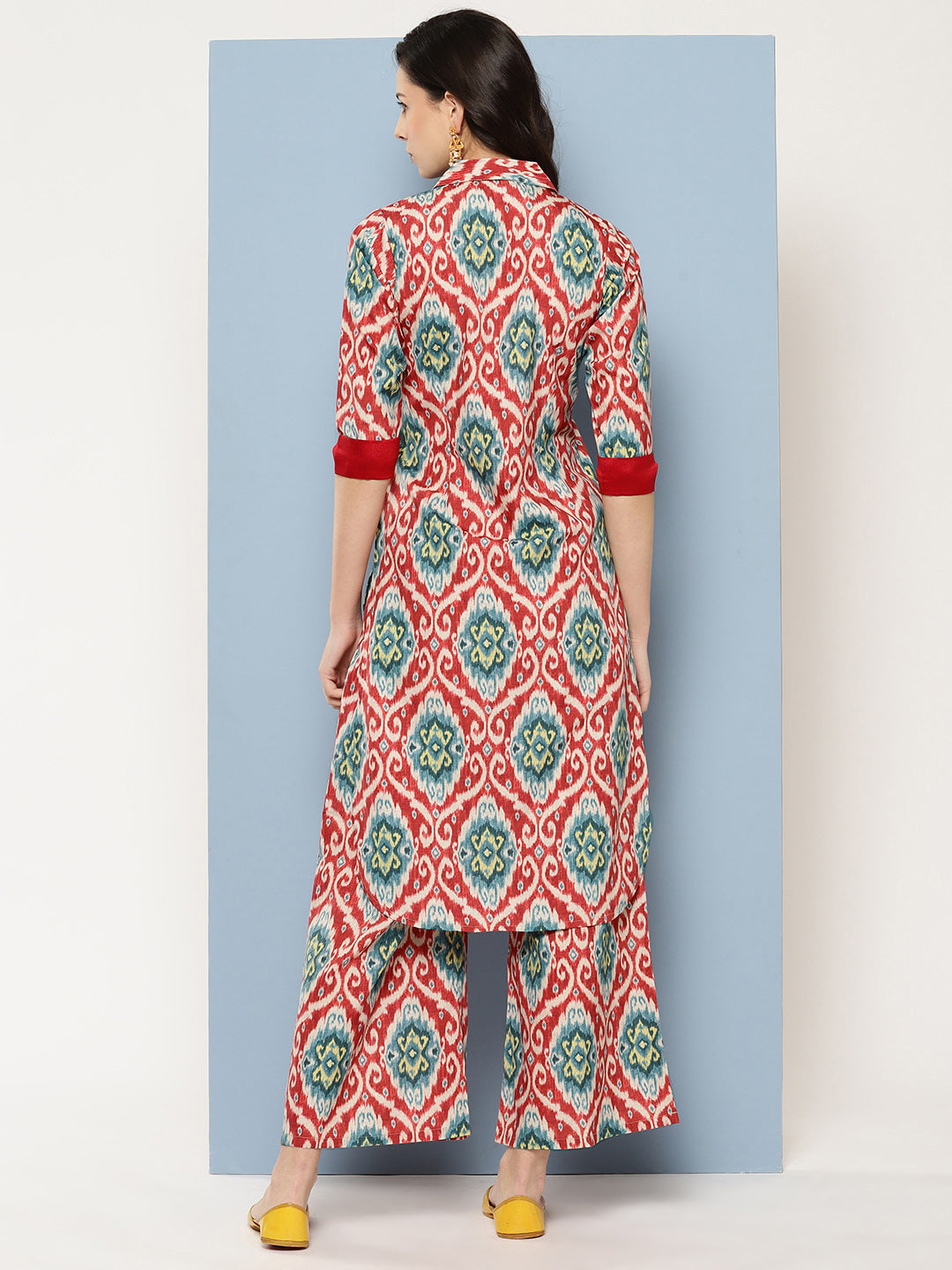 Ahalyaa Women Ethnic Motifs Printed Regular Gotta Patti Kurta with Palazzos