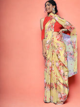 Floral Saree With Embellished Border