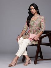 Ahalyaa Square Neck Printed Pure Cotton Tunic